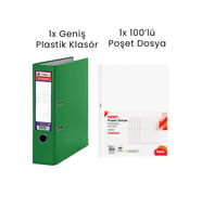 1 Adet Tigra Geniş Klasör 1 Adet Noki 100'lü Poşet Dosya Ofis Seti