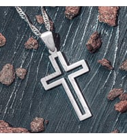 925 Ayar Gümüş Singapur Zincirli Sade Hac Cross Kolye