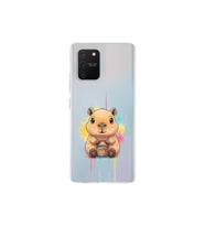 Samsung Galaxy A91 ile Uyumlu Splash Kapibara Tasarımlı Şeffaf Silikon Kılıf