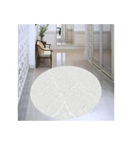 Eliana Home Baskılı, Yıkanabilir Kaymaz Taban Yuvarlak Halı LNA7335-HT380 120x120 cm (Beyaz)