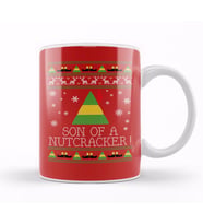 Son Of A Nutcracker Elf Quote Christmas Knit Kupa Bardak Porselen