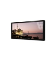 Gece Ortaköy ve Boğaziçi Çerçeveli Cam Tablo