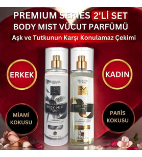 Unisex 2 Li Kadın Ve Erkek Body Mist Seti Çekici Etkili 150 Ml Vücut Spreyi (A.Beyaz)