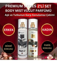 Unisex 2 Li Kadın Ve Erkek Body Mist Seti Çekici Etkili 150 Ml Vücut Spreyi (A.Beyaz)