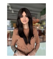 Koyu Kahve Uzun Perçemli Peruk Model