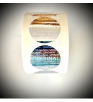 Yuvarlak Hologram Çıkartma Orıgınal Baskılı 1000 Adetlik Rulo 40 X 40 mm (4cm)