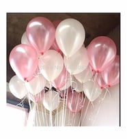 Pembe- Beyaz Balon 25 Adet ( Balonlar Sönüktür)