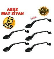 5 Adet Metal Aras Mobilya Çekmece Dolap Kulpu Mat Siyah 160-192mm