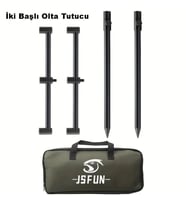 Monozone Olta Çubuğu Tutacağı 2 Rods Kit Ayak Çantalı Buzz Sticks Buzzbar Bankstick 20x30x50cm
