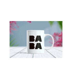 Baba Yazılı Babaya Özel Kupa Bardak (Beyaz)