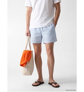 LCW SWIMWEAR Mavi Kısa Boy Çizgili Erkek Deniz Şortu