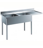 Electrolux Professional 2 Evyeli Tezgah, Evyeleri 500x500x290 Mm, Damlalık Sağda - 1800 Mm LR2DSXPEP