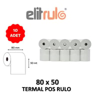 Elitrulo Termal Pos Rulo 80mm x 50mt - 10 Adet