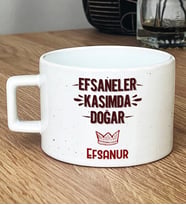 Kişiye Özel Efsaneler Kasımda Doğar Hediye Lüks Fincan Doğum Günü Hediyesi (Beyaz)