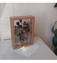 Ledli 25x35 Cm Çift Yönlü Bambu Derin Gül Çerçevesi! Gelin Buketi Çerçevesi!