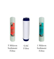 Watergold Su Arıtma Açık Kasa Üçlü (3'lü) Ekonomik Filtre Seti (sediment 5 Mic-gac-sediment 1 Mic)