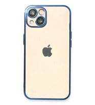 Newface Apple iPhone 14 Plus Kılıf Razer Lensli Silikon - Açık Mavi