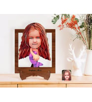 BK Gift Kişiye Özel Deniz Kızı Karikatürlü Ahşap Standlı 3D Biblo-2 (Beyaz)