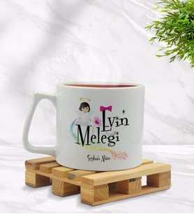 BK Gift Kişiye Özel Evin Meleği Tasarımlı Middle Beyaz Kupa Bardak Model 1
