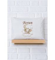 Pia Baby Premium %100 Pamuk İsme Özel Erkek Bebek Yastık Kılıfı 35*45 cm 5030-12