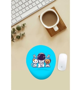 Astro Animals Desenli Bilek Destekli Mouse Pad