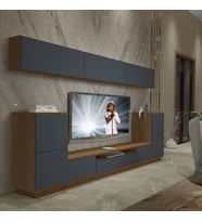 Decoraktiv Trendstyle 9S Mdf Tv Ünitesi Tv Sehpası - Ceviz Antrasit (Antrasit - Ceviz)