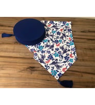 BLUE BLANC ÇİÇEK DESENLİ RUNNER & SUPLA (Krem)