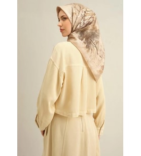 Armine Sura İpek Eşarp 9326 - 56 Sarı Karışık Desen