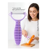 13,5 cm Ergonomik Sebze Soyacağı - Renkli Tasarım, Paslanmaz Bıçaklı, Konforlu Kullanım 722341