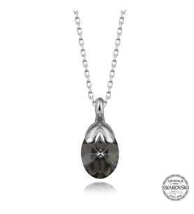 Swarovski Crystal Taşlı Oval Gümüş Kadın Kolye