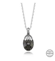 Swarovski Crystal Taşlı Oval Gümüş Kadın Kolye