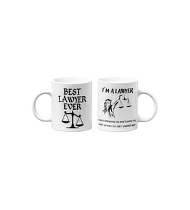Avukat/Lawyer Hukukçu Temalı Hediyelik İkili Beyaz Seramik Kupa Seti-3-İKİLİ