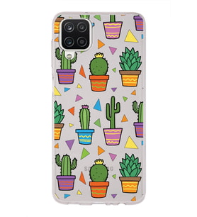 PrintiFy Samsung Galaxy A12 ile Uyumlu 1mm Slim Fit Water Color 4 Baskılı Şeffaf  Kılıf