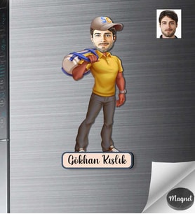 Kişiye Özel Erkek Ahşap Magnet -3