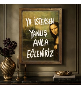 BK Gift Vintage Klasik Sanat Esprili Sözlü Masif Ahşap Çerçeveli Dekoratif Tablo - 6
