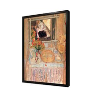Toilet With A Bouquet Red And Yellow Çerçeveli Mdf Tablo