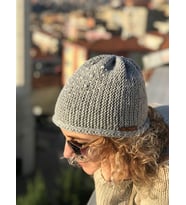 İncili Gri Örgü Bere