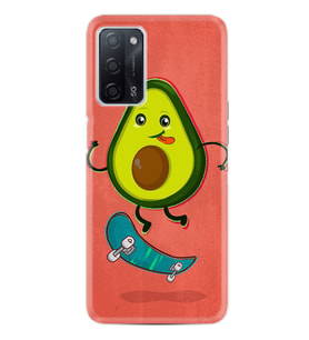 Oppo A55 Kılıf Silikon Desen Özel Seri Avokado Skate 1741