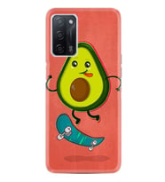 Oppo A55 Kılıf Silikon Desen Özel Seri Avokado Skate 1741