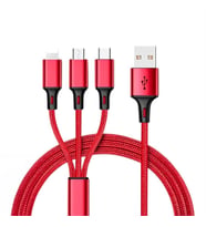 PowerMaster PM-26336 3 IN 1 Kırmızı 1.2 Metre Şarj Kablosu