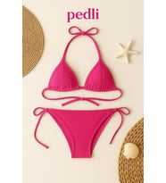 Kadın Fuşya Yandan Bağlamalı Bikini Mayo Takımı — Beden: S/M