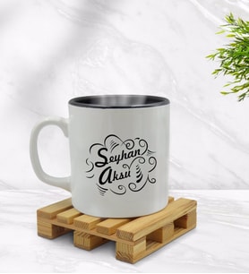 BK Gift Kişiye Özel İsimli İçi Siyah Renkli Kupa Bardak Model 6