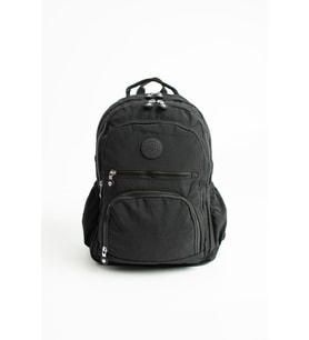 Unisex Suya Dayanıklı Krinkıl Kumaş Çok Gözlü  Siyah Renkli Laptop Okul Ve Sırt Çantası S-3013