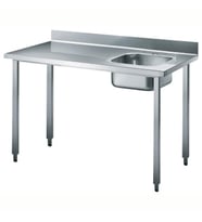 Electrolux Professional Özel Şef Çalışma Tezgahı, Tek Evyeli (evye Sağda), Sırtlı - 1400 Mm TL1410DXPN