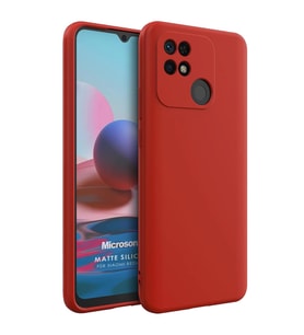 Microsonic Matte Silicone Xiaomi Redmi 10C Kılıf Kırmızı