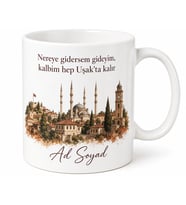 Uşak Memleket Temalı İsimli Baskılı Kupa Bardak Hediye