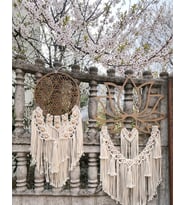 Lotus Çiçekği & Yaşam Çiçeği İkili Duvar Dekoru (Ekru)