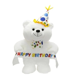 Neco Peluş Papyonlu Happy Birthday Ayı 45 cm (Çok Renkli)