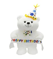 Neco Peluş Papyonlu Happy Birthday Ayı 45 cm (Çok Renkli)