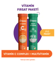 2'li- Vitago Vitamin C+Multivitamin,20'li Efervesan Tablet